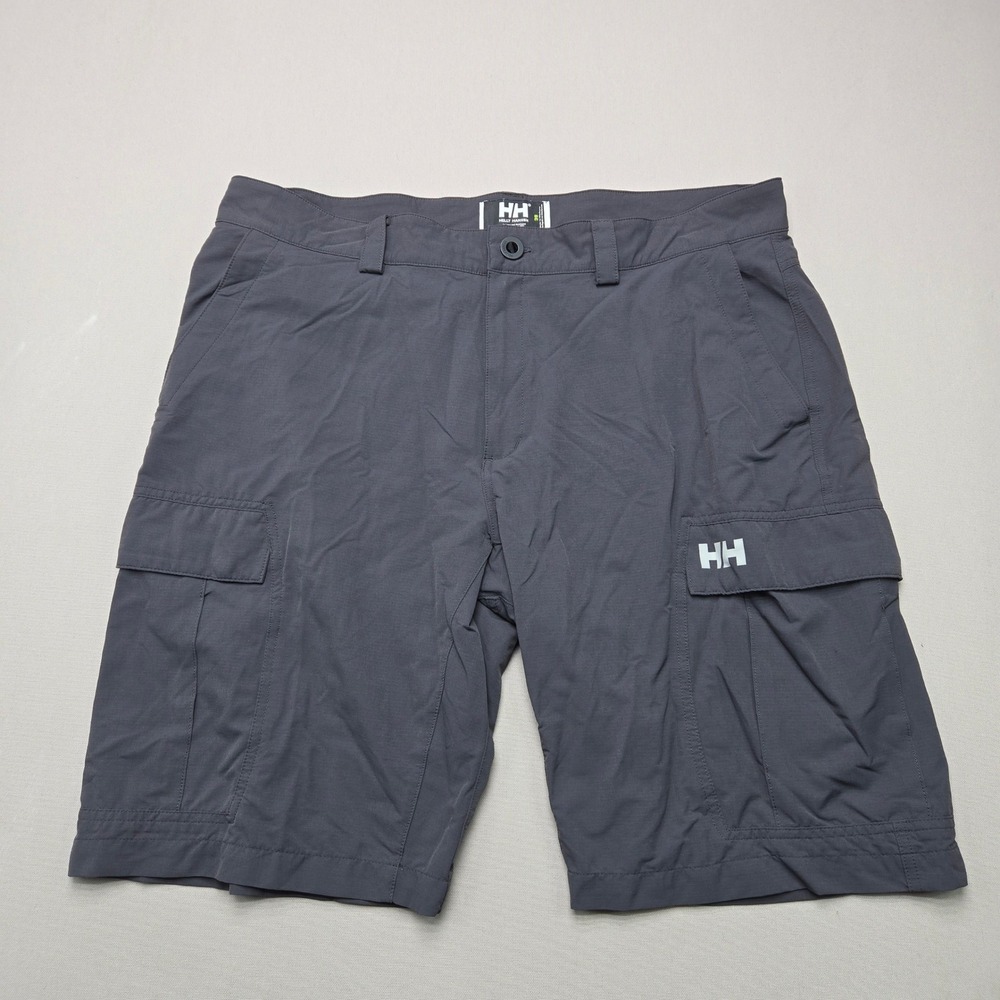 Helly Hansen Cargo Shorts Technical Stretch Hiking Sailing Gray Mens 38 Regular